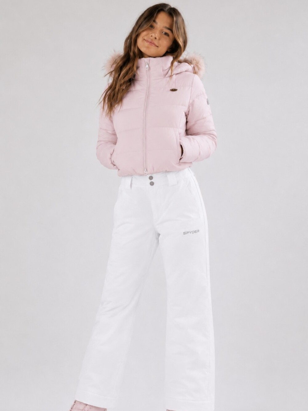 NEW $130 SPYDER OLYMPIA GIRLS SKI PANTS WHITE  PRIMALOFT  WATERPROOF Size 18